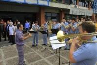 A Banda Corpo de Bombeiros Voluntários de Joinville participou na na manhã desta quarta-feira (05/12) da solenidade de hastemento das bandeiras - Fotografo: Mauro Artur Schlieck - Data: 05/12/2012
