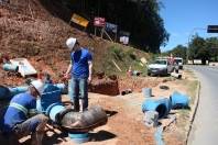 Obra da Companhia de Águas compromete abastecimento na Zona Sul de Joinville - Fotografo: CAJ/Divulgação - Data: 16/09/2014