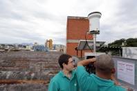 Novos Pluviômetros estão sendo instalados em Joinville - Fotografo: Rogerio da Silva - Data: 20/03/2014