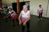Sra. Lívia Bernardes = Fazendo ginástica na Arena Joinville = Programa Mexa-se com a Felej. - Fotografo: Phelippe José - Data: 12/03/2015