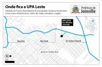 Mapa de localização da UPA Leste - Joinville  - Fotografo: Secom/Divulgação - Data: 07/08/2014