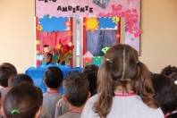 Agentes socioambientais da Águas de Joinville apresentaram o teatro de bonecos “Vicentino no Mistério das Águas”. O público era formado por 75 alunos do 1º, 2º e 3º anos da Escola Municipal Aluízius Sehnem, no bairro Espinheiros - Fotografo: Divulgação/CAJ - Data: 05/06/2013