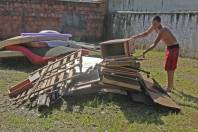Estragos causados pelo temporal em Joinville na residência da Sra. Tereza Cristina Martins no Boehmerwald. - Fotografo: Phelippe José - Data: 12/01/2015