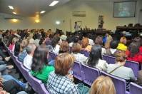 Palestra sobre Literatura Afro Brasileira com o mestre Cleber Fabiano da Silva abriu oficialmente na segunda-feira (24/9)  a Semana de Atividades da Cultura Negra em Joinville. - Fotografo: Divulgação Educação - Data: 25/09/2012
