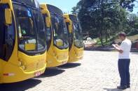A Unidade de Transportes da SEINFRA faz vistoria em novos ônibus urbanos para transporte coletivo encomendados com a Busscar. Os ônibus serão incorporados a frota existente.  - Fotografo: Unidade de Transportes da Seinfra - Data: 08/03/2012