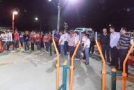 A Prefeitura de Joinville entregou na noite desta sexta-feira (21/9) a nova praça da rua Catharina Baumer, no bairro Vila Nova. O local - antes abandonado – recebeu a 44ª Academia da Melhor Idade (AMI), em parceria com a Unimed, parque infantil, campo de futebol de areia e iluminação. - Fotografo: Divulgação - Data: 24/09/2012