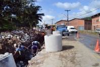 A Companhia Águas de Joinville concluiu a retirada da rocha encontrada durante a instalação da nova adutora do Piraí, na Rua XV de Novembro - Fotografo: Adilson Girardi/SECOM - Data: 05/07/2013
