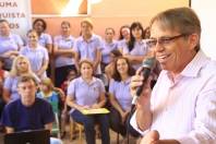 A prefeitura de Joinville, por meio da Secretaria de Educação, entregou na manhã deste sábado (17/3) as obras de reforma e manutenção do CEI Pedro Ivo Fegueiredo de Campos. O prefeito Carlito Merss destacou a qualidade da educação e lembrou os investimentos no setor. - Fotografo: Mauro Artur Schlieck - Data: 17/03/2012