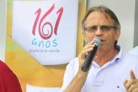 Dentro da programação de aniversário dos 161 anos de Joinville iniciou neste sábado (03/3), no Parque da Cidade, o Campeonato Interbairros de Futebol de Areia. O prefeito Carlito Merss desejou a todos boa sorte e pediu para a comunidade ajudar a cuidar da área de lazer. - Fotografo: Mauro Artur Schlieck - Data: 03/03/2012