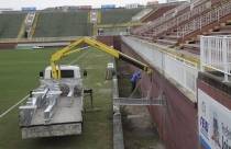 Obra de ampliação da Arena Joinville = Setor Leste do estádio - Fotografo: Phelippe José - Data: 24/08/2015