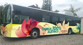 Ônibus 100% elétrico em Joinville - Fotografo: Secom / Divulgação - Data: 19/03/2015