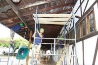 Está em andamento a reforma no telhado do Mercado Público de Joinville  - Fotografo: Mauro Artur Schlieck - Data: 13/02/2012