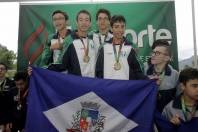 Equipe masculina de natação de Joinville é campeã da 15ª Olesc em Jaraguá do Sul - Fotografo: Phelippe José - Data: 30/12/2015